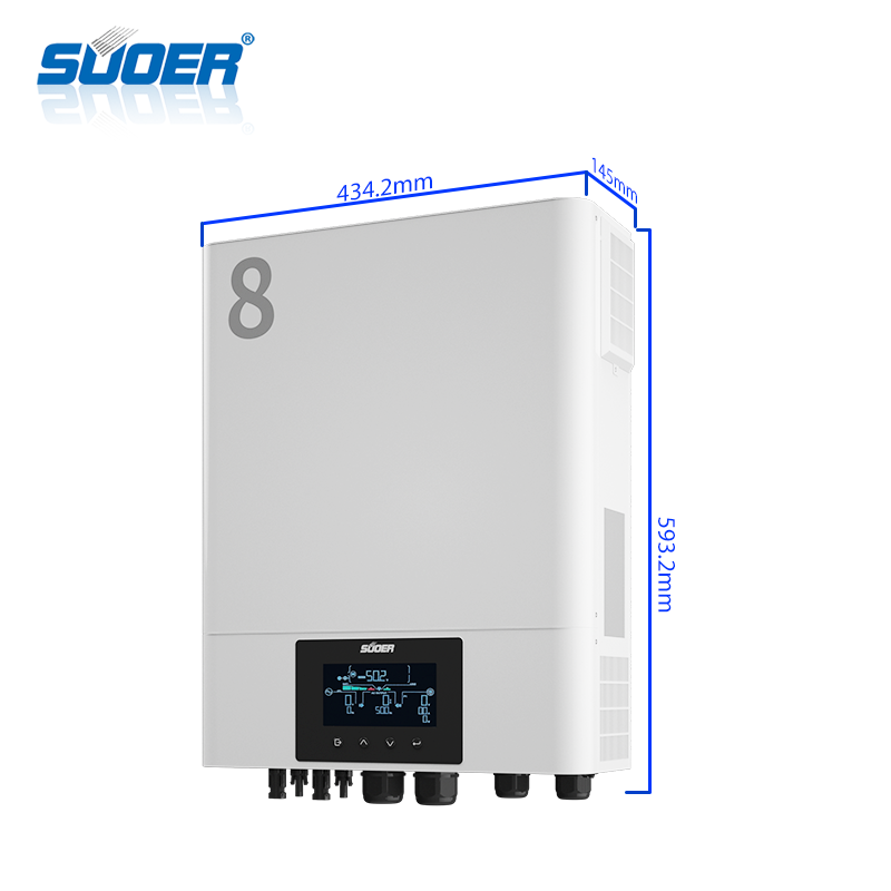 SUOER 8KW 10KW 11KW Smart Hybrid Solar Inverter AC/DC Inverters Single Output 80A with 60Hz Frequency and MPPT Solar Charger