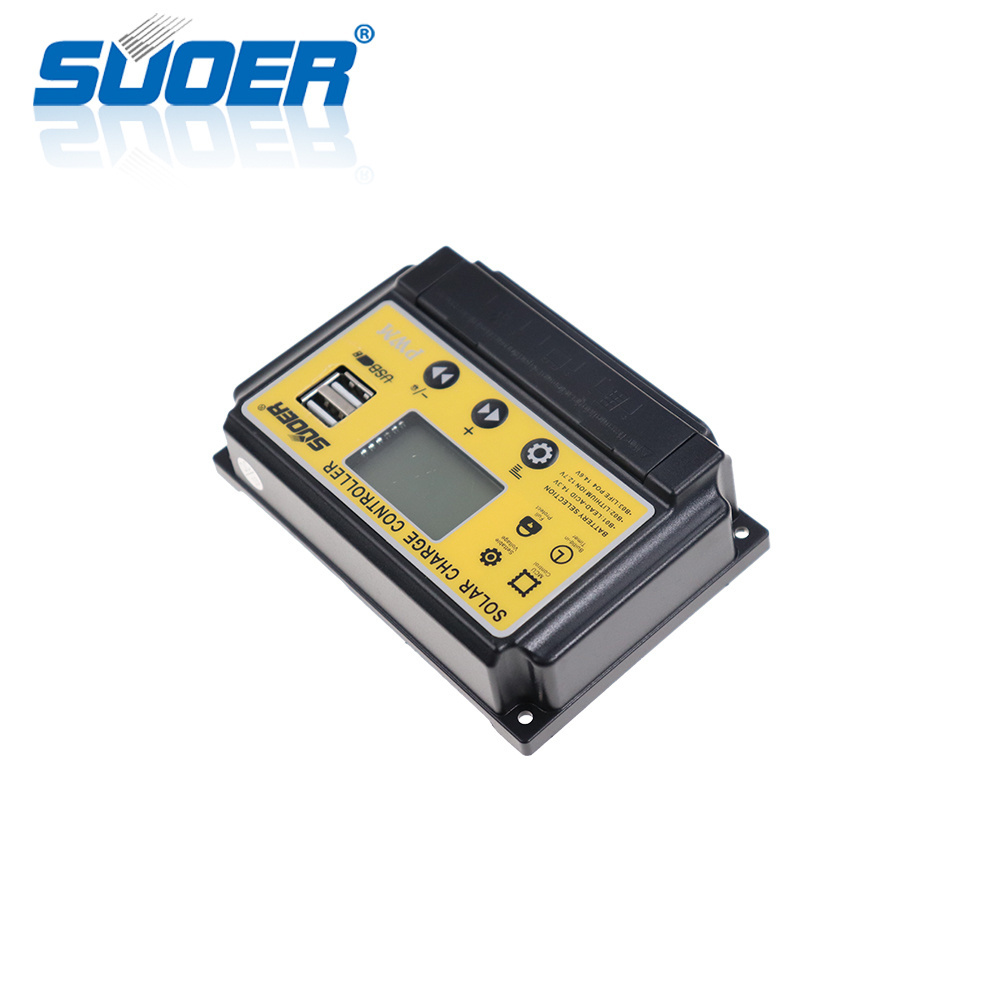 Suoer China Price 12V 24V 30A charge controller pwm solar controller