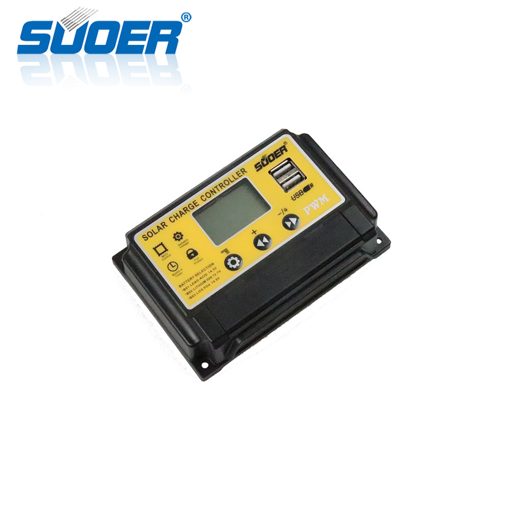 Suoer China Price 12V 24V 30A charge controller pwm solar controller