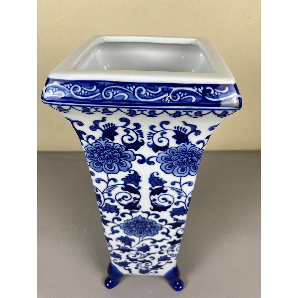 chinese antique porcelain blue and white flower vase 37cm Floral Blue and White Porcelain Umbrella Stand