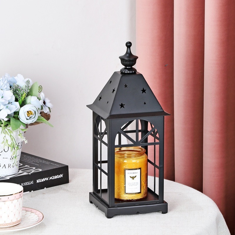 Electric Candle Warmer Lamp for Jar Candle Height Adjustable Dimmable Melting Wax Lamp with 2 Bulbs for Home Deco