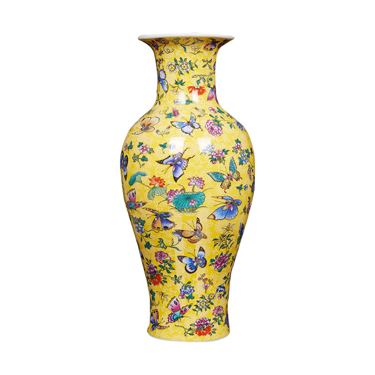 Jingdezhen new Chinese pastel porcelain vase home office decoration