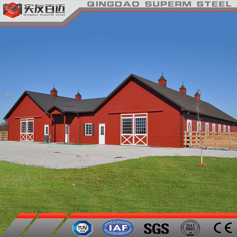 Prefabricated Construction Agricultural Building Light Steel Structure Horse Barn