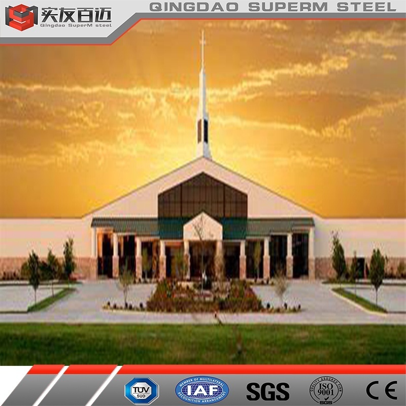 Metal FrameworkPrefabricated Steel Structure Church Building with PU Sandwich Panel