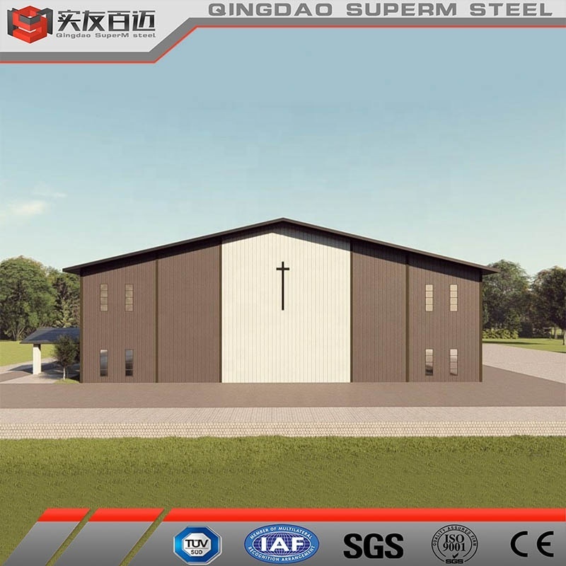 Pre Engineering Customize Design Steel Structure Metal Church Building