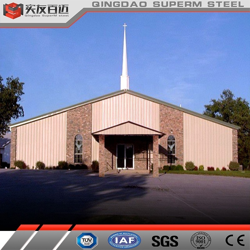 Pre Engineering Customize Design Steel Structure Metal Church Building