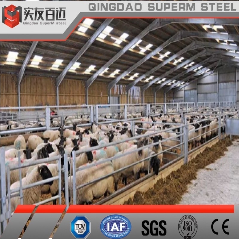 Prefab Light Metal Industrial Construction Building Prefabricated Steel Structure Cow Farm Cattle Barn for Sale