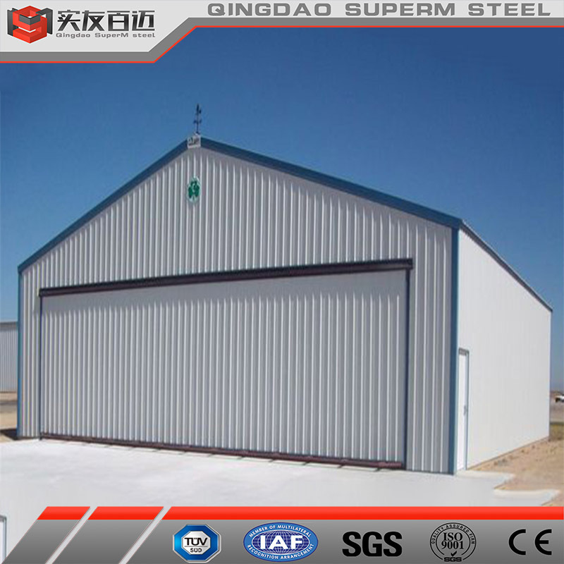 Prefabricated Steel Construction Building Prefabricated Steel Structure Aircraft Hangar  with Insulation Sandwich Panel