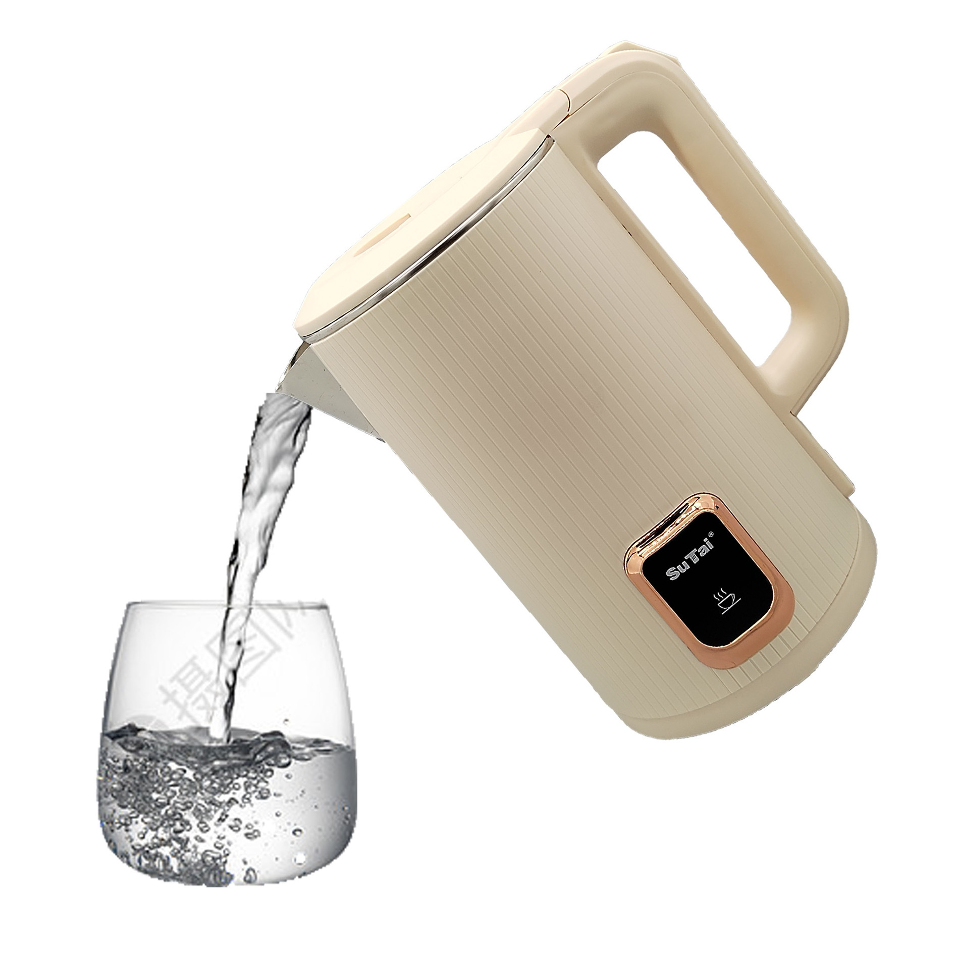 Fashionable 220V HOT SALE 1500W electric kettle 1.8 Liter  beige cream color kettle electric  for HOME appliances