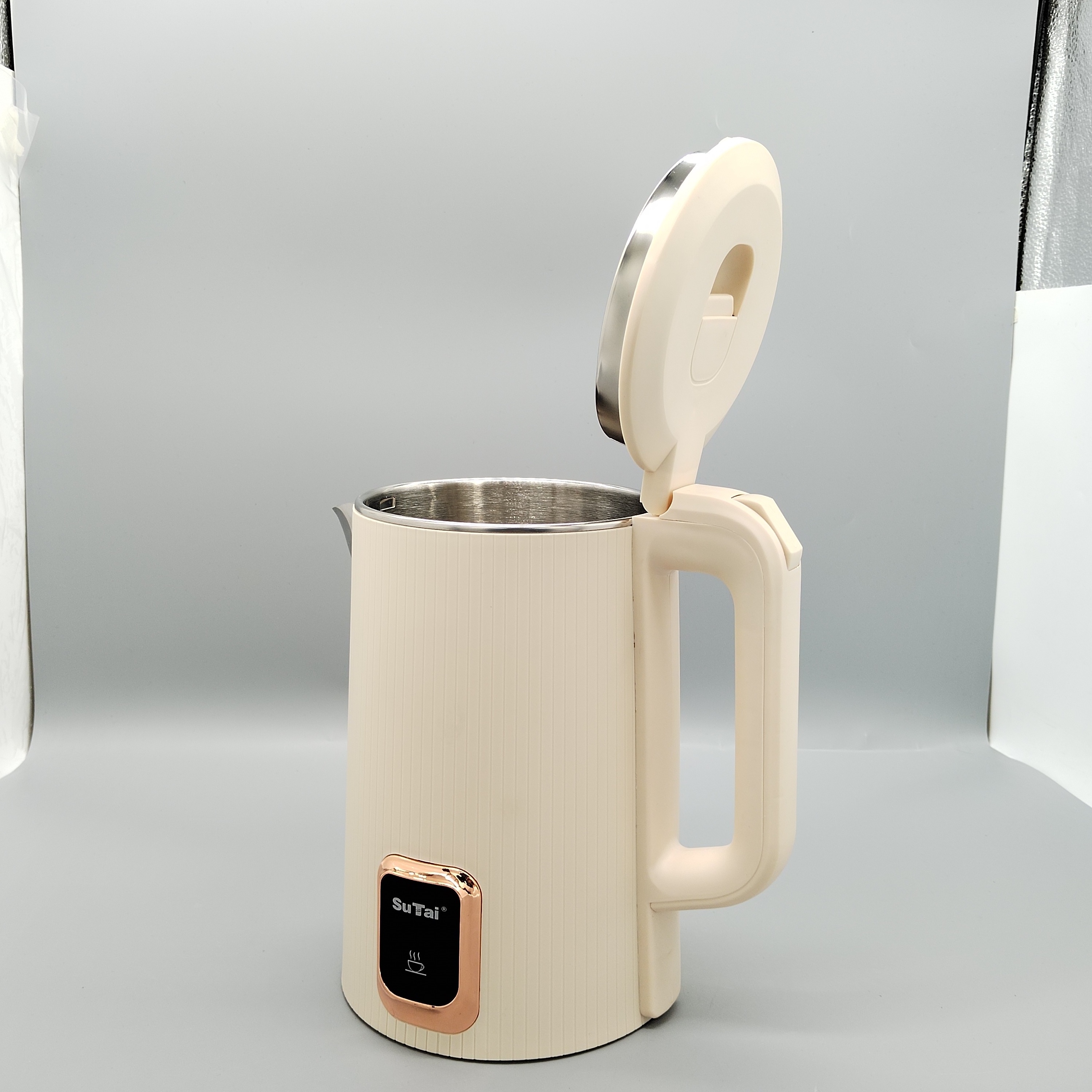 Fashionable new design electric kettle 1.8 Liter  beige cream color kettle electric  for  hotel appliances