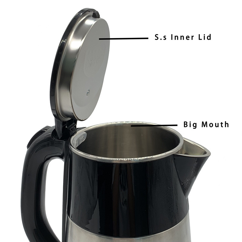 Double layer Cool Touch & Cordless Overheating Protection electric kettle stainless steel