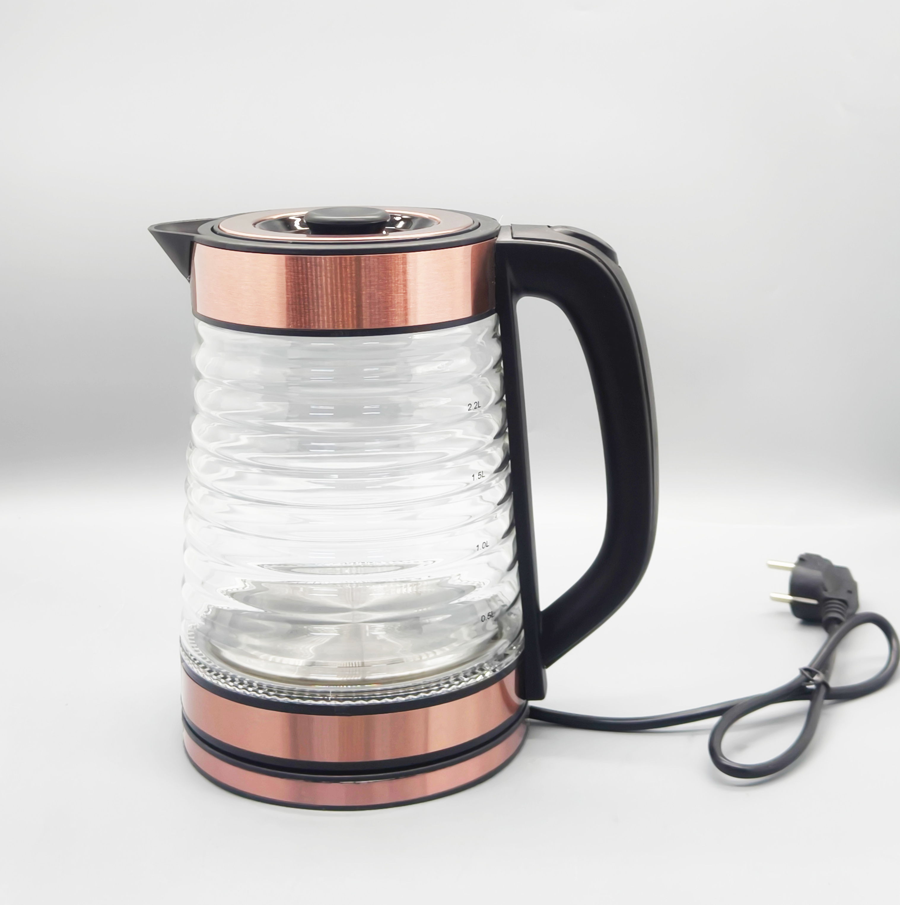 2024 1.8L new good quality milk tea electric kettle with  wave body glass kettle