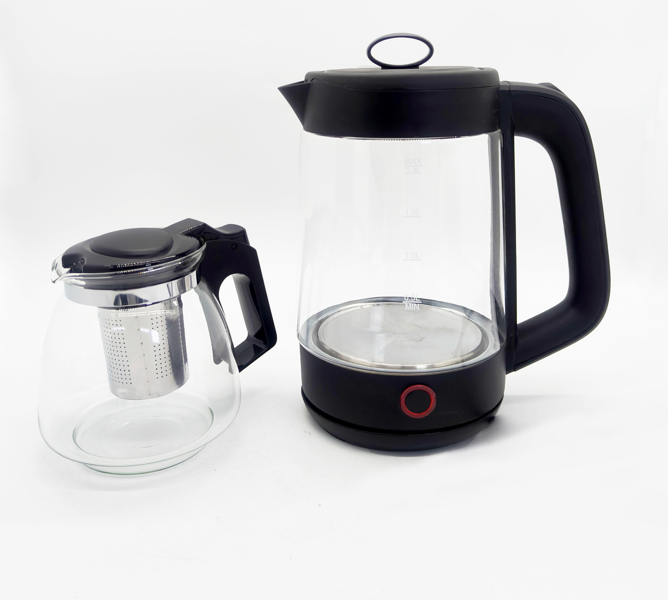 SUTAI home use  household hotel glass kettle sets tea pot 1.0L+2.3L