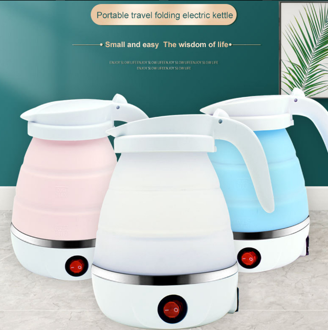 Factuers wholesale cheap tea folding foldable portable silicon electric kettle 0.5l for travel cars