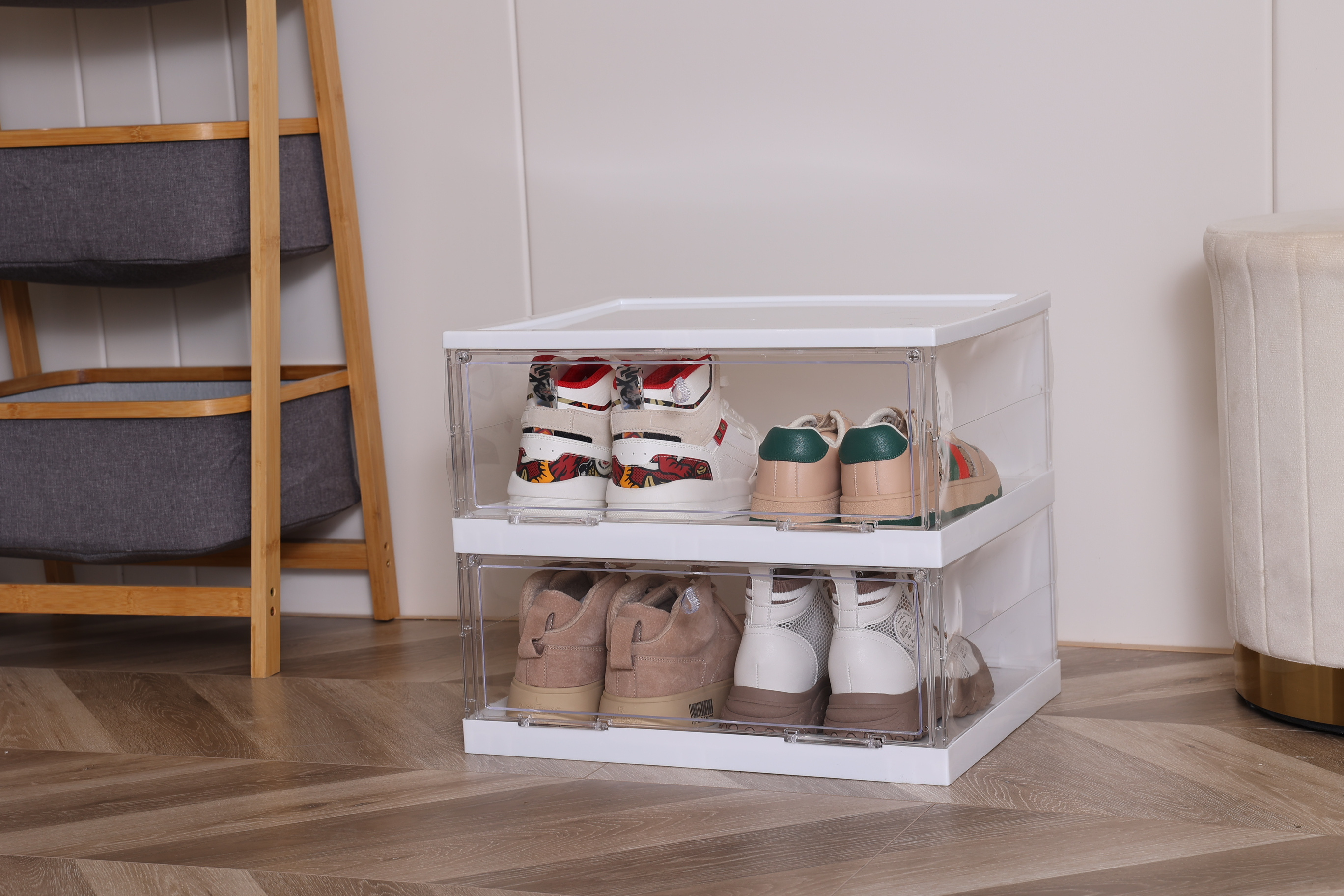 Easy Install Modern Designs Shoe Rack Furniture Storage Cabinet Transparent Plastic PET Shoe Rack