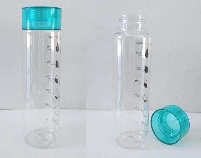 promotion gift custom time tracker shaker bottle 1000ml straight voss plastic water bottle