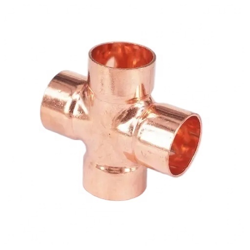 Cross 4 Way Weld Coupling Copper Pipe Fittin Refrigeration Connecting Tube AC Parts Cross Fitting