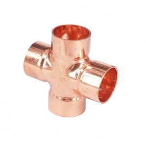 Cross 4 Way Weld Coupling Copper Pipe Fittin Refrigeration Connecting Tube AC Parts Cross Fitting