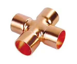 Cross 4 Way Weld Coupling Copper Pipe Fittin Refrigeration Connecting Tube AC Parts Cross Fitting