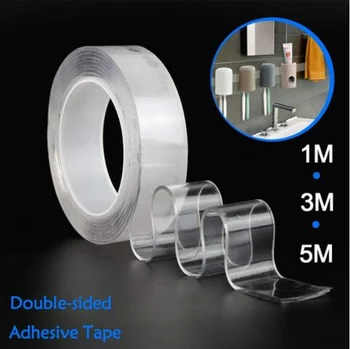 High quality Nano Double Sided Adhesive Tape Picture Hanging Adhesive Strips Removable Wall Sticky Poster Tape Decor Carpet Tape