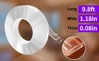 Nano Transparent Masking Waterproof Tape 1mm*2cm Nano Double Sided Seamless Adhesive Tape Pressure Sensitive Nano Tape