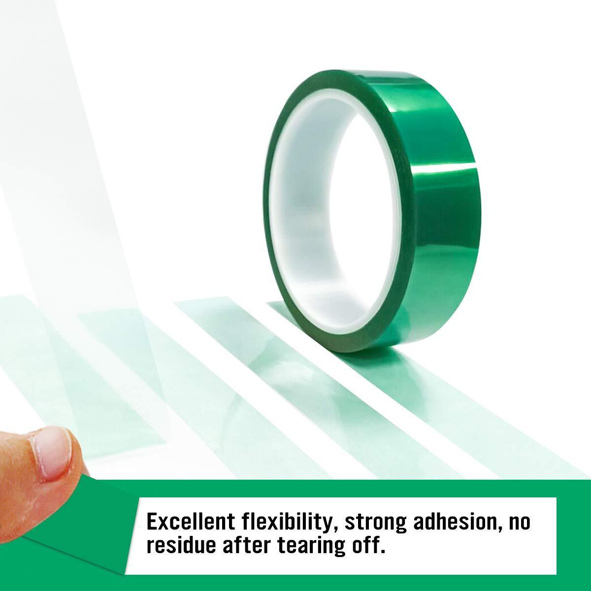 PET Tape Painting Powder Coating Anodizing Circuit Board Green Polyester Hi-Temp Masking Tape with Silicone Adhesive