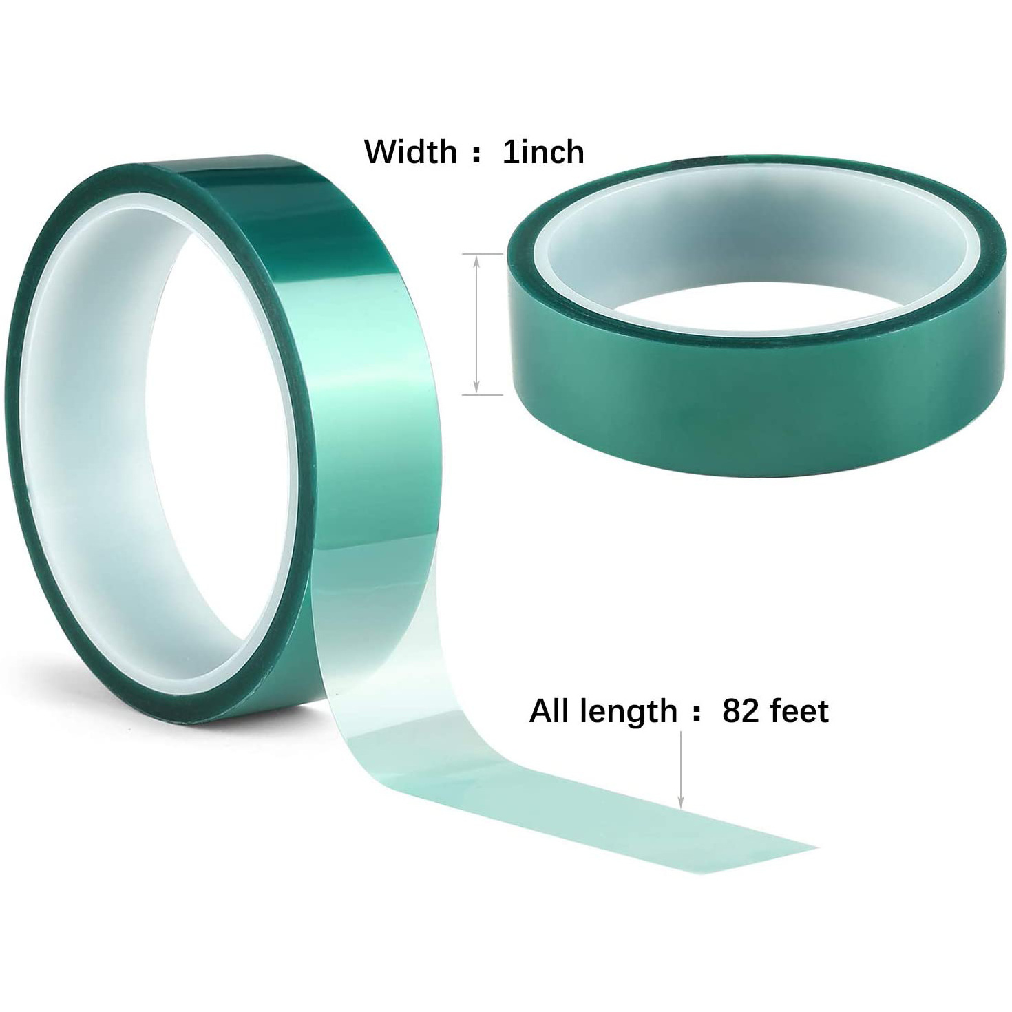 PET Tape Painting Powder Coating Anodizing Circuit Board Green Polyester Hi-Temp Masking Tape with Silicone Adhesive