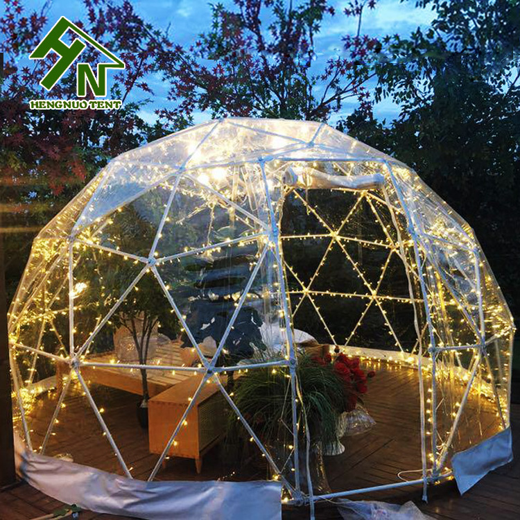 Transparent Cheap price 5m diameter geo igloo dome tent with PVC cover