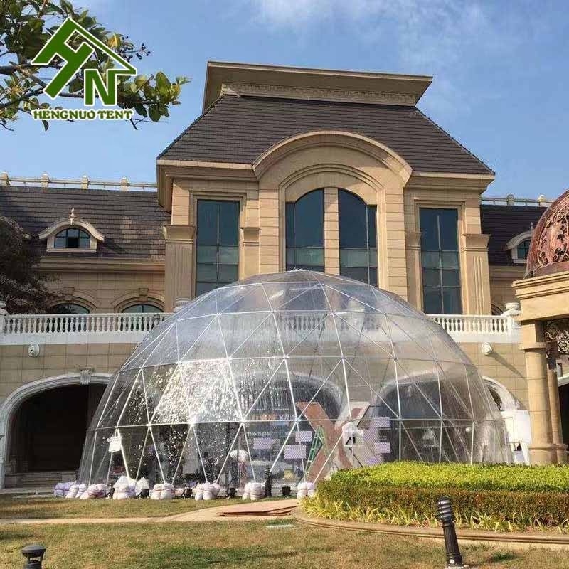 custom size steel frame geodesic clear transparent dome tent