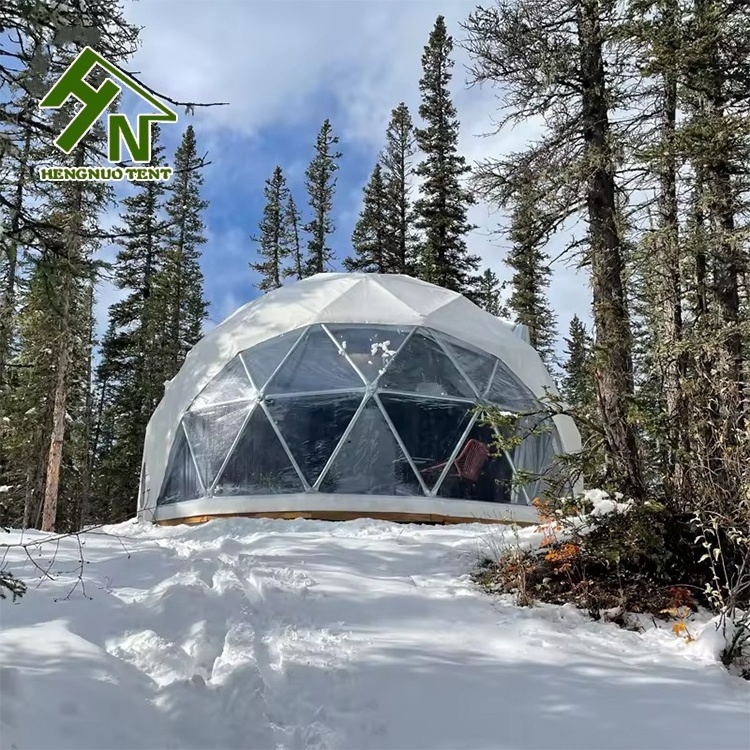 New Outdoor Luxury Igloo House Glamping Hotel Camping Resort Village Coffee House Geodesic Kit With Bathroom Round Dome Tent