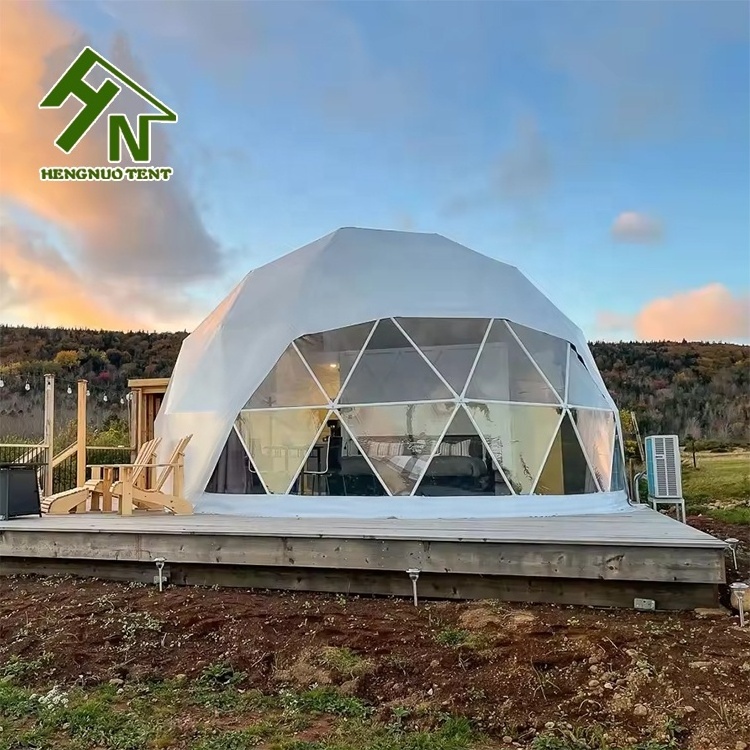 High Quality PVC Geodesic Outdoor Waterproof Camping Dome Round Tent For Glamping Hotel Resort Village Party Coffee House Garden