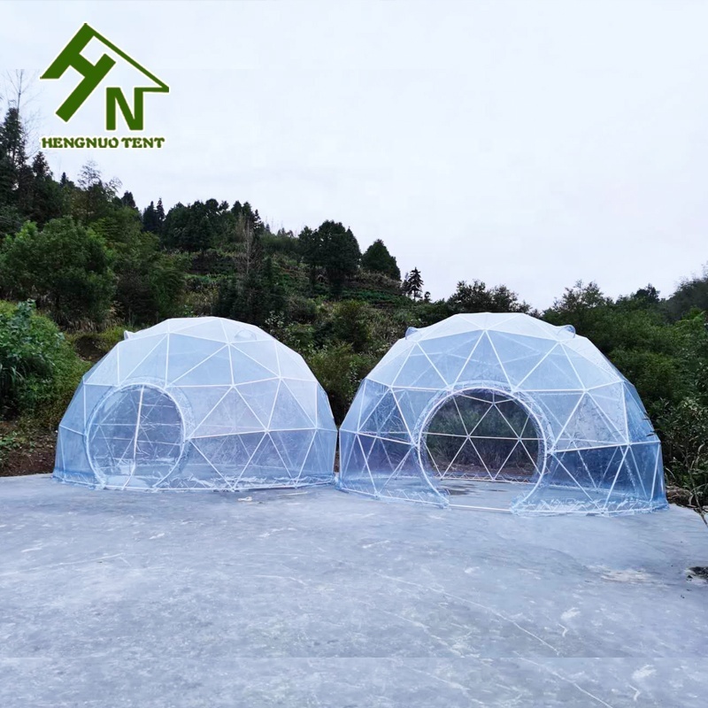 custom size steel frame geodesic clear transparent dome tent