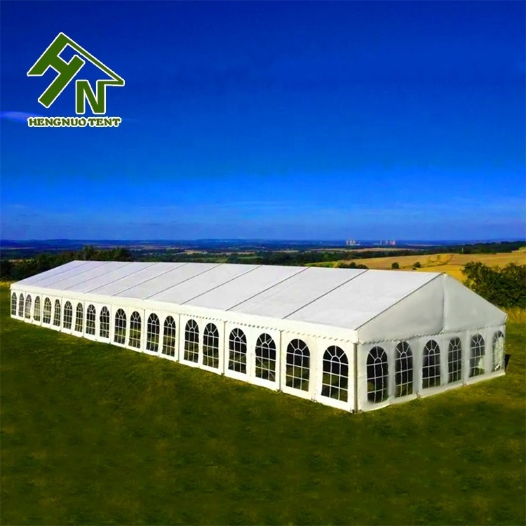 2024 20m Span White Large Aluminum Marquee Tent With Lining & Curtain Decoration Birthday Party Wedding A-Frame Tent