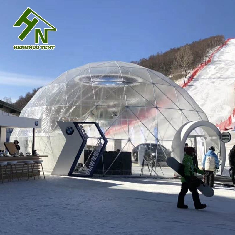 custom size steel frame geodesic clear transparent dome tent