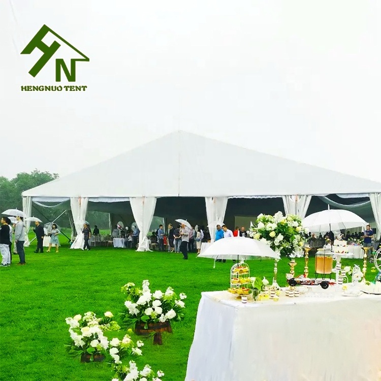 2024 20m Span White Large Aluminum Marquee Tent With Lining & Curtain Decoration Birthday Party Wedding A-Frame Tent