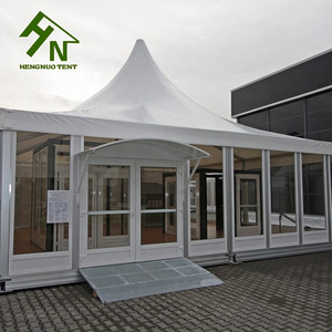 Large Outdoor Exhibition Trade Show Wedding Manufacturer Business Gazebo Outdoor Waterproof  Pagoda Tent With Clear Glass Wall