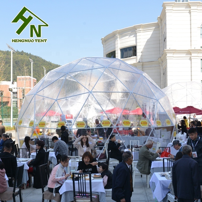 custom size steel frame geodesic clear transparent dome tent