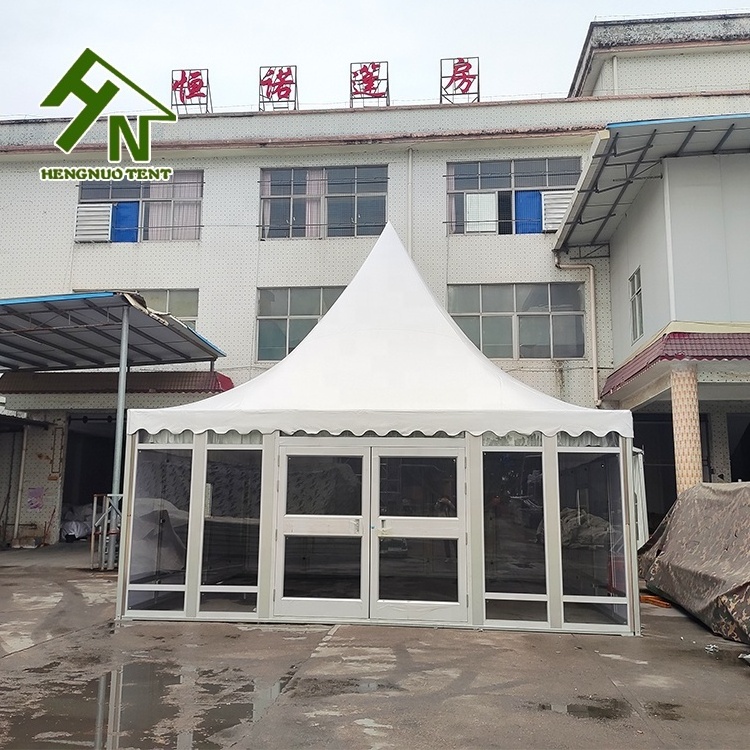 Large Outdoor Exhibition Trade Show Wedding Manufacturer Business Gazebo Outdoor Waterproof  Pagoda Tent With Clear Glass Wall