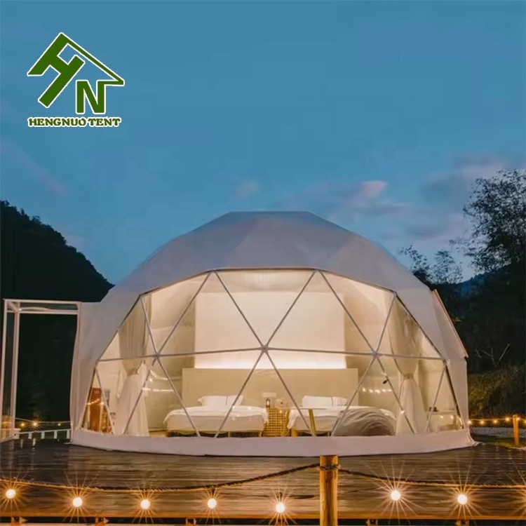 High Quality PVC Geodesic Outdoor Waterproof Camping Dome Round Tent For Glamping Hotel Resort Village Party Coffee House Garden