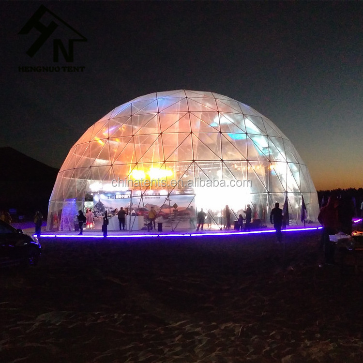 Transparent Cheap price 5m diameter geo igloo dome tent with PVC cover