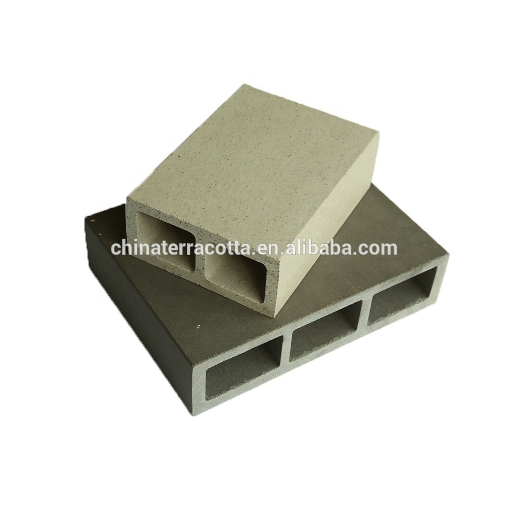 Eco-friendly grey square terracotta clay pipe for cladding