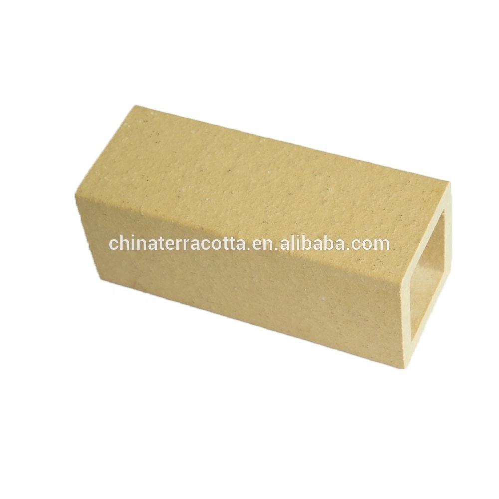 Eco-friendly grey square terracotta clay pipe for cladding