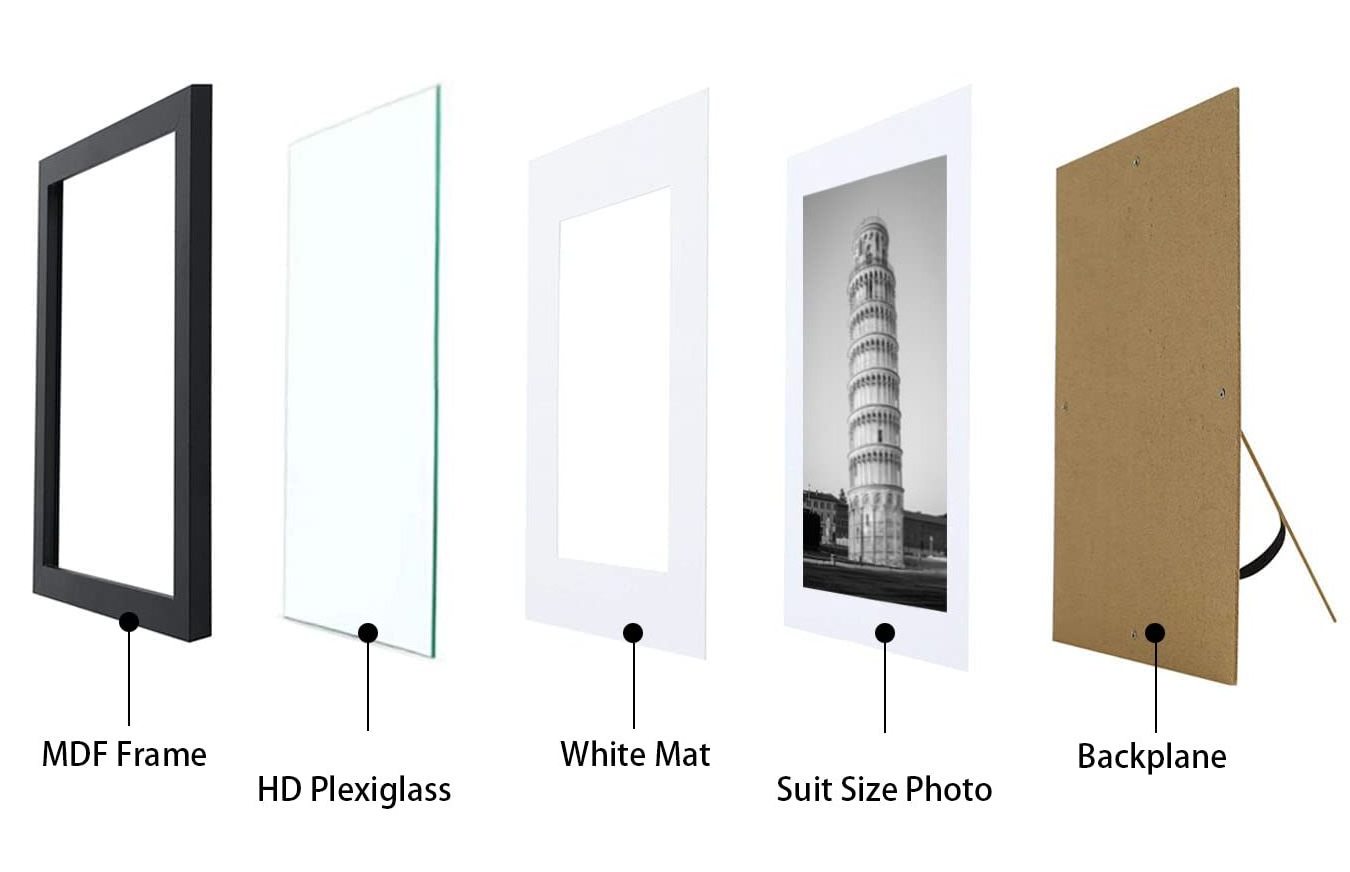 Wholesale A1 A2 A3 A4 6x8 8x10 Picture Frame Custom Size MDF Wood Picture Photo Painting Frame