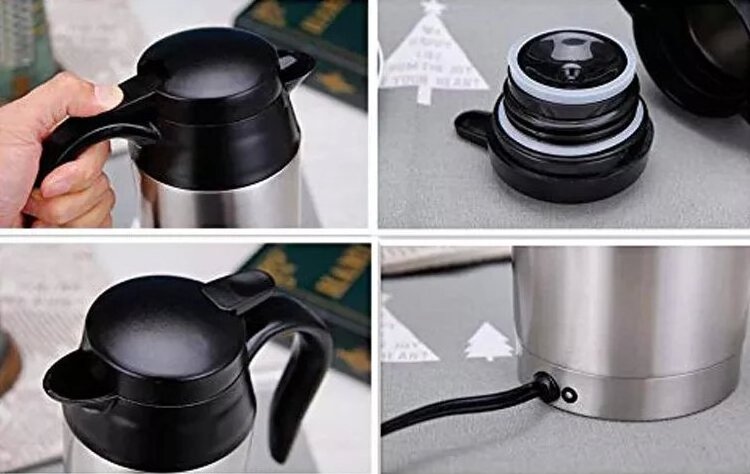 800ML 12v/24v Car Electric Kettle For Car Portable Travel Car Mounted Heating Water Kettle