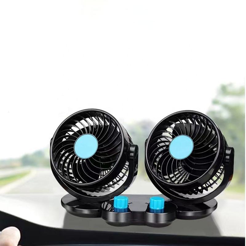 Universal Auto Radiator Twin Heads Car Fan 12v 24v Truck Vehicle Fan Double Head Car Cooling Fan