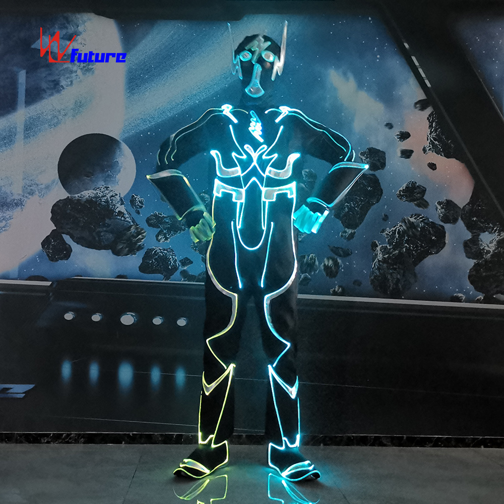 2022 2020 New EL wire Suits Fashion LED Clothes Luminous Costumes Glowing Shoes Light Clothing Men Clothe Dance wear