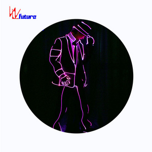 FUTURE LED Tron Dance MJ Costume, Hip Hop Dance Costume, LED Light Suit Michael Jackson Adults Sets Performance Custom Size