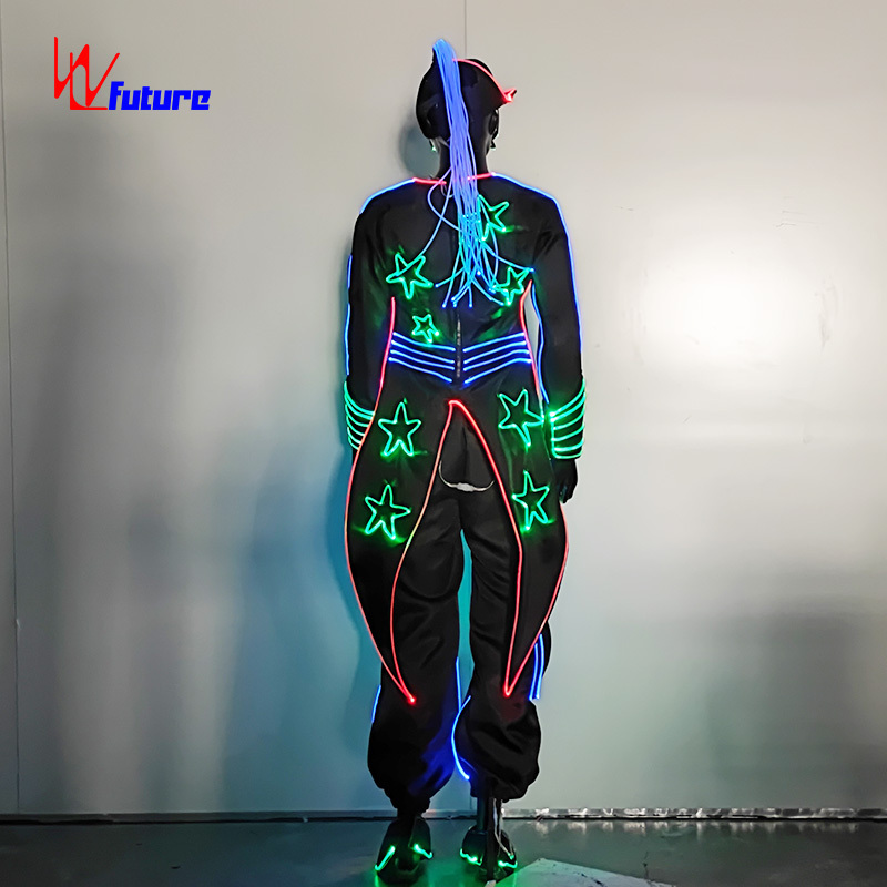 Fashion girl LED luminous tron dance costume hip hop dance clothing street dance clothes