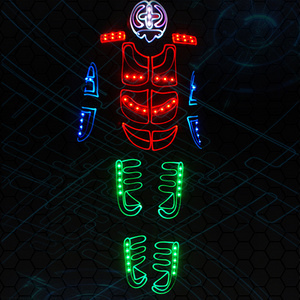 Fiber Optic & LED Light Tron Dance Suits LED Robot Costume performance wear Halloween Glow Party Dance Costumes