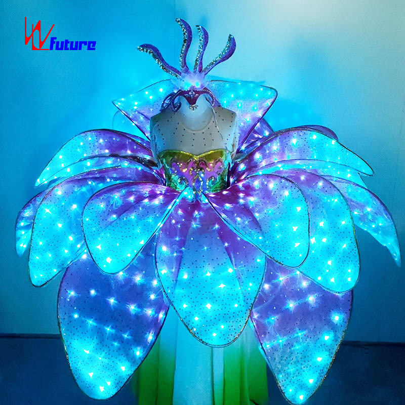 Dance Stage Show Girls Dresses Parade Festival Event Entertainment Costumes Wl-334amazing LED Flower 1 Piece for Girls Adults